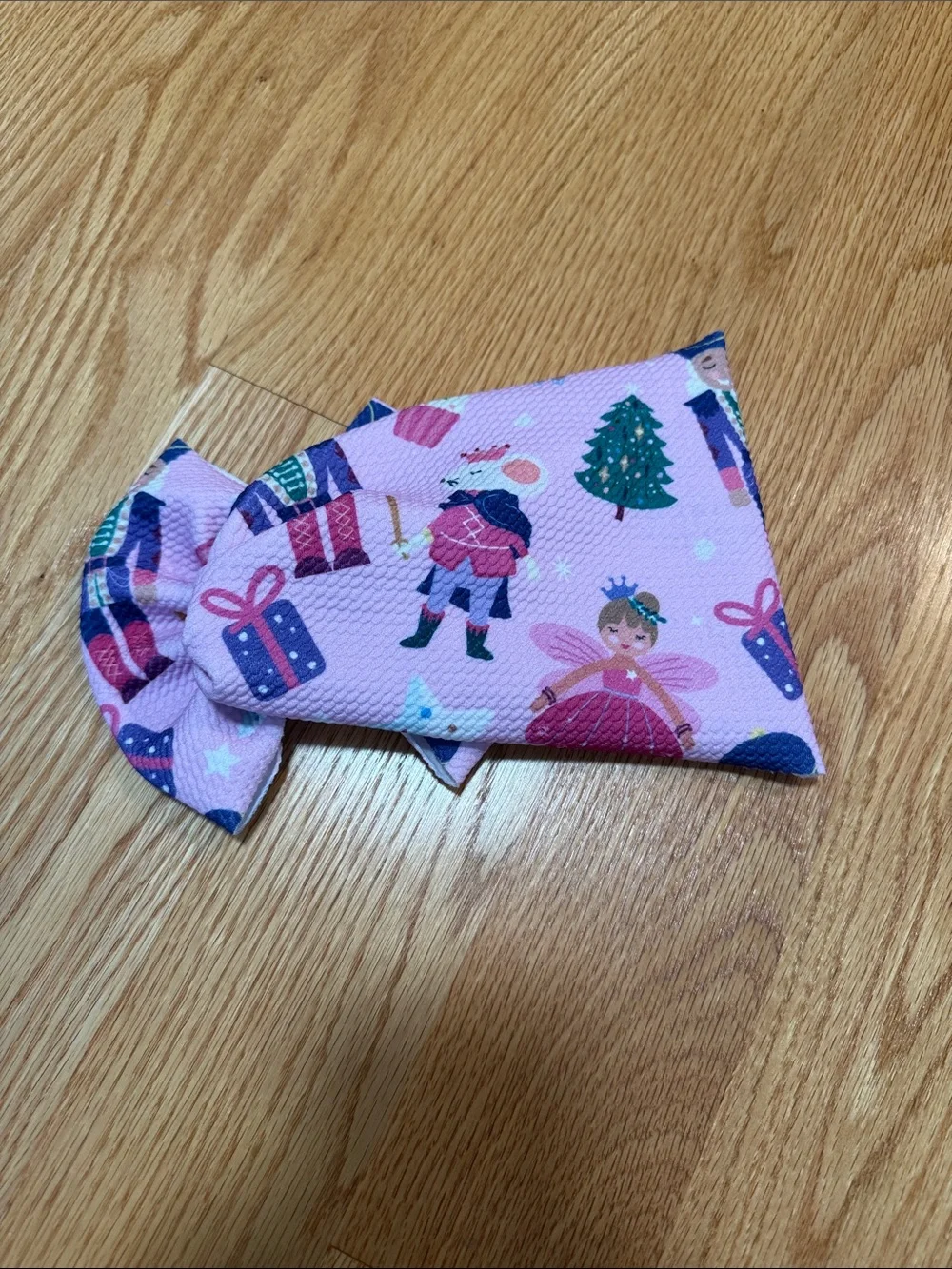 Pink Holiday Print Bow Headwrap by Lilac & Roses
